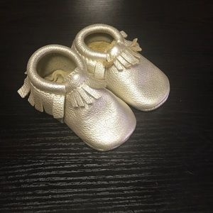 Freshly Picked Metallic Leather Moccasins